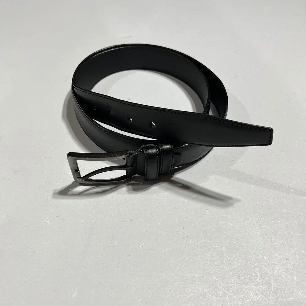 Shelton‎ & Green London Mens Black Leather Dress Belt Gunmetal Buckle Large